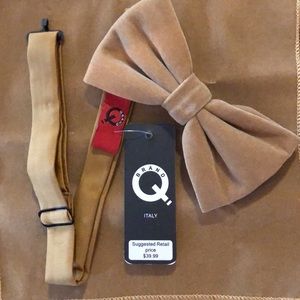 Velvet Gold Bowtie & Handkerchief